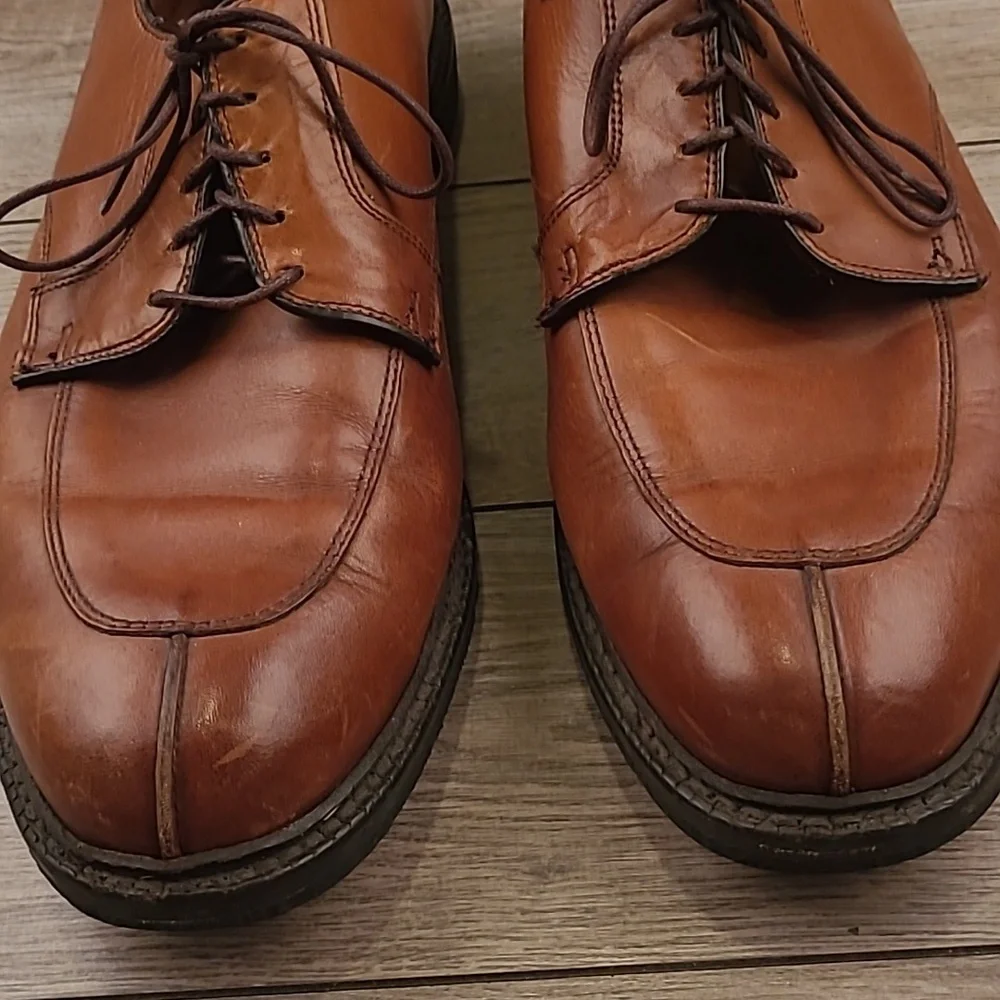 ALLEN EDMONDS‎ Ashton Tan Brown Leather Sz 11 E Mens Split Toe Dress Shoes
